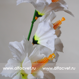 искусственные цветы ветки колокольчиков (гладиолус) цвета белый 6
