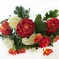 искусственные цветы букет пионов цвета красный с белым 21