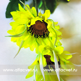 искусственные цветы букет ромашка с осокой цвета желтый 1