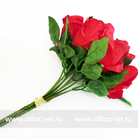 искусственные цветы букет роз цвета красный 4