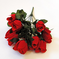 искусственные цветы букет роз с бархатными бутонами цвета красный 4